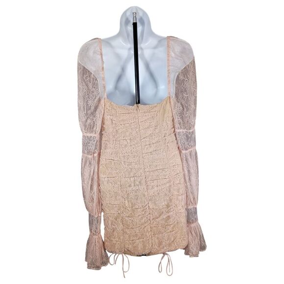 Michael Costello x Revolve Isadora Mini Dress Baby Pink Blush Lace Small - Picture 3 of 6